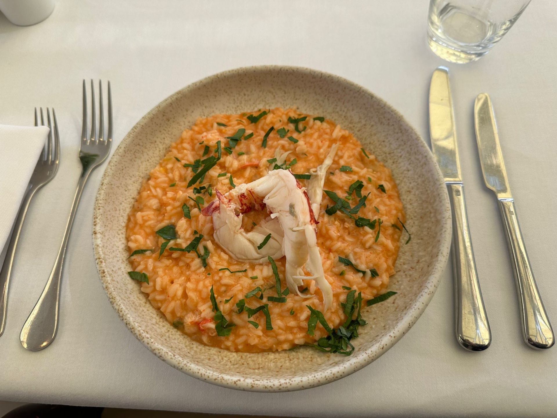 Crab risotto finished with parsley